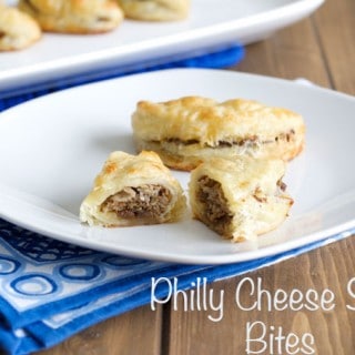 Cheese Steak Bites on a white plate