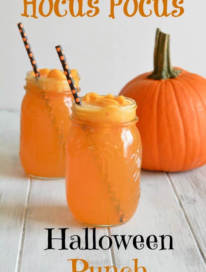 Hocus Pocus Halloween Punch is made with three simple ingredients.