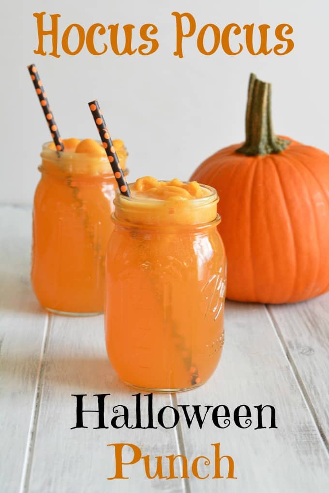 Hocus Pocus Halloween Punch is made with three simple ingredients.