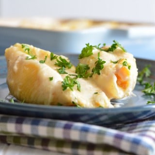A Fall version of stuffed shells. Butternut squash adds a Fall flavor to this Italian dish.