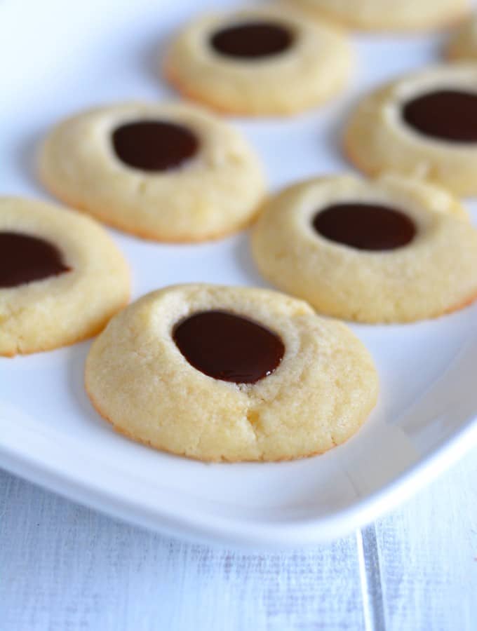 Thumbprint cookies are so versatile. You can fill them with just about any flavor.