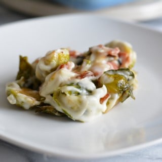 Brussel Sprouts with Garlic Gruyere Sauce