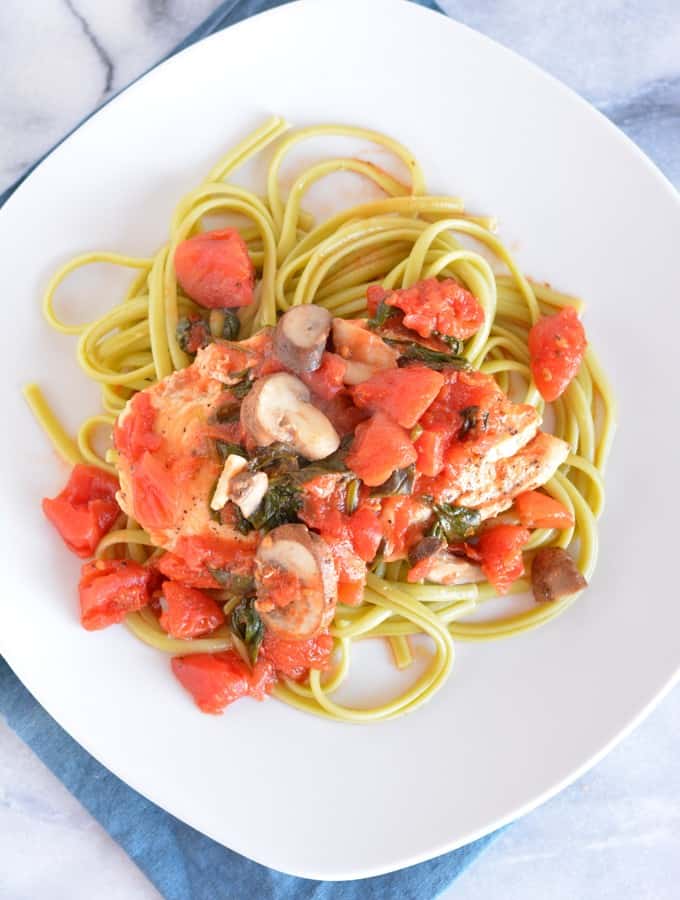30 Minute Garden Chicken with Linguine