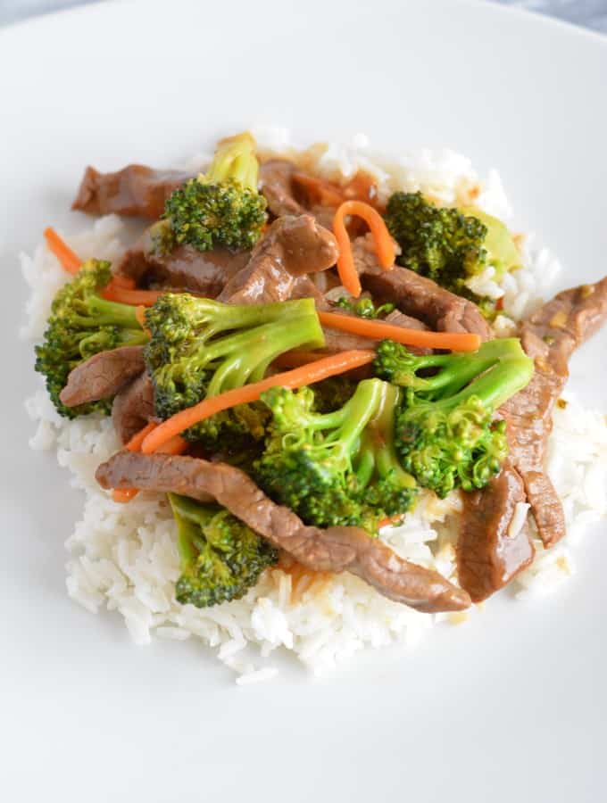 Beef and broccoli stir fry is a quick and easy protein rich dinner.