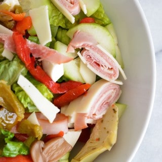 Antipasto Salad is a quick protein rich meal.