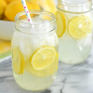 Homemade Lemonade for one made two ways.