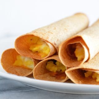 Breakfast Taquito with ham, cheese, and egg is a great grab and go breakfast.