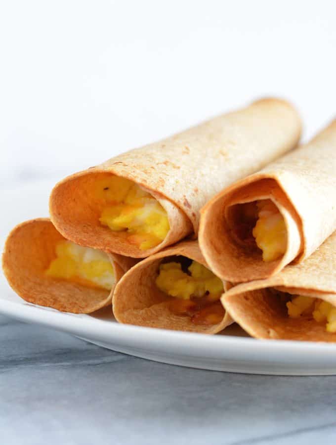 Breakfast Taquito with ham, cheese, and egg is a great grab and go breakfast.