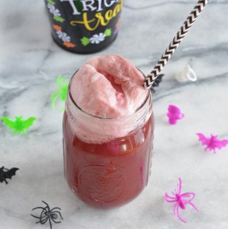 Purple Punch for Halloween in a mason jar.