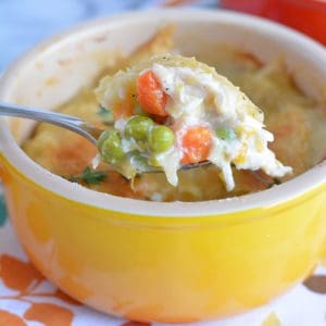 Leftover Turkey pot pie filled with lots of veggies perfect for using up leftover turkey from your Thanksgiving feast.