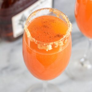 Pumpkin fizz drink in a glass