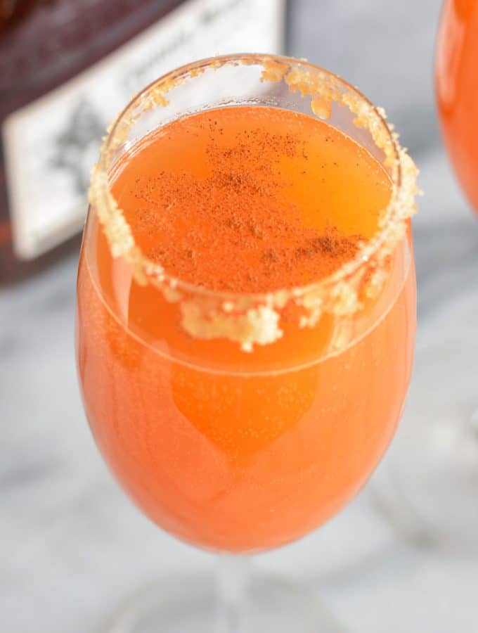 Pumpkin fizz drink in a glass
